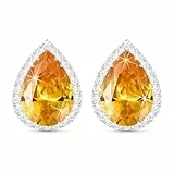 Linawe Gelbe Ohrhänger Silber, Ohrring Stecker Accessoires Damen, Schmuck Set Hypoallergene Ohrringe Hochzeit, Nickelfreie Diamonds Diamanten Modeschmuck Ohrringe