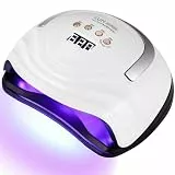 UIHOL 380W 81LED UV Lampe für Nägel, Gelnägel Nagellampe mit 4 Timer, LCD Anzeige und Smart Sensor für Finger- und Zehennagel
