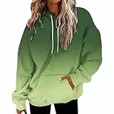 Generisch Hoodie Damen Kapuzenpullover Knopfleiste Leichter Pullover Langarm Sweatshirt Tops für Herbst Hoodie Damen Oversize Sanfte Milch Almond