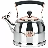 Lazneyru Teekessel aus Edelstahl, Teekanne aus Edelstahl, Teekessel für Herdplatte mit hitzebeständigem ergonomischem Griff, 3 l, LL02-Gold
