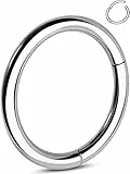 OUFER G23 Titan Clicker Ring Hoop 10mm Helix Piercing Schmuck 16G knorpel Ohrpiercing Daith Rook Conch Tragus Hinged Septum Earrings Lippenpiercing Nasenpiercing 1.2mm Männer Frauen