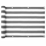 casa pura Balkon Sichtschutz UV-Schutz - 90x500cm - wetterbeständiges und pflegeleichtes HDPE-Spezialgewebe - grau-weiß gestreift