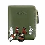VALICLUD Damen Geldbörse Mit Tiermuster, Pu Leder, Reißverschluss, Kartenhalter, Münzfach, Für Mädchen, Reisen, Geburtstagsgeschenk