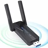 ElecMoga USB WLAN Stick für PC, 1300Mbps USB 3.0 WiFi Adapter mit 2 x 5dBi WLAN Antenne, 2.4GHz/5.8GHz Internet Stick für PC/Desktop/Tablet/Laptop, Kompatibel mit Windows 11/10/8/7/Vista/XP Mac OS