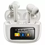 ZIUTY Kopfhörer Kabellos Bluetooth 5.4, In Ear Kopfhörer Bluetooth mit Touchscreen & 5 EQ Modi, Bluetooth Kopfhörer ANC/ENC Noise Cancelling, 8H Spielzeit, IPX7 Wasserdicht Sport & Gaming (Elfenbein)