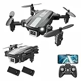 Wipkviey T25 Drohne mit kamera 1080p, Faltbar Mini Drohnen für Anfänger Erwachsene, FPV RC Quadrocopter mit 2 Batterien, WiFi Übertragung, Headless-Modus, Schwerkraft kontrolle