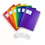 Brunnen | stabile Plastik Schnellhefter FACT!pp 6er Set für Format A4, aus transluzentem PP, mit Namensschild, mit Einstecktasche, rot, blau, grün, gelb, orange, lila + 6 Namensschilder