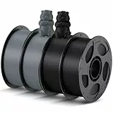 ANYCUBIC Refill PLA und Spool Kit 4KG, 1,75mm Filament 3D-Druckmaterialien mit Hoher Fließfähigkeit, Neatly Wound, Intelligente Identifikation, Schwarz Textur Grau