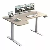 Radlove Elektrisch Höhenverstellbarer Eckschreibtisch L-Form mit Doppelmotor & LED-Anzeige, 150 x 78 cm Stehpult Verstellbarer Schreibtisch für Home Office & Büro, Eiche