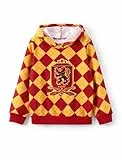 Harry Potter Hoodie Pullover Jungen Mädchen, Hogwarts Gryffindor Rot Karierter Kapuziertes Sweatshirt Herbst Winter Kleidung Hoody Weihnachten Geschenke Kapuzenpullover für Kinder 6-7 Jahre 116-122