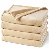 PHF Kuscheldecke Flauschig Fleecedecke 220x240cm - Oeko-Tex Weich Warm Wohndecke, 1PC Decke Blanket für Couch Sofa Bett, Tagesdecken & Kuscheldecken, Sofa überwurfdecke, Beige