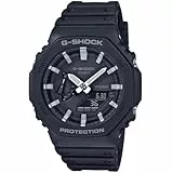 Casio Herren Quartz Armbanduhr, 48.50mm GehäusegröÃŸe mit schwarz analog/digital Zifferblatt und schwarz Plastic/Resin Strap Armband GA-2100-1AER