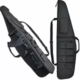 TVDARMO Weiche Gewehrtasche für Schrotflinten und Lange Gewehre, mit Mehreren Magazintaschen, Verstellbarer Schultergurt, 44/48/52 Zoll (Black, 132cm)