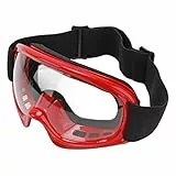 Akozon Dirt Bike-Brille, Motorrad für Outdoor-Radfahren, Ski, ATV, Off-Road-Rennen, Schlagfestigkeit, UV-Schutz (Rot)