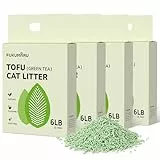 FUKUMARU Tofu Katzenstreu 10,8 kg - Klumpendes Katzenstreu, Geruchsbekämpfung mit grünem Teearoma, staubfrei und leicht klumpend, spülbar in der Toilette.