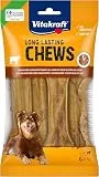 Vitakraft Chews, Hundesnack, 14cm lang, langanhaltender Kauknochen, zur intensiven Beschäftigung, aus getrockneter und gepresster Rinderhaut, für große Hunde (1x 6 Stück)