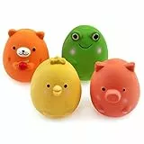 Chiwava 4 Stück 6cm Quitschende Hundespielzeug Latex Lustige Tier-Sets für Klein Hunde Interaktives Spielen Sortiert Farbe
