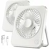 OcTecho USB Ventilator 2 Stück, Mini Ventilator Leise, USB Powered Tischventilator, 3 Geschwindigkeiten und 180° Verstellbar, Tragbarer Kleiner Ventilator für Büro, Zuhause, Reisen Desktop
