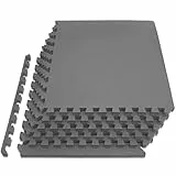 ProsourceFit Weaved Pattern Extra Thick Exercise Puzzle Mat ¾-inch, Eva Foam Interlocking Tiles for Protective, Cushioned Flooring for Home and Gym Equipment; Gray, 24 SQ FT, 6 Tiles
