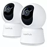 LAXIHUB 360°CAbdeckung Pan Tilt Home Security Cameras 2PC, 1080p Full HD Indoor-Kamera w/Nachtsicht & Zwei-Wege-Audio, Smart Baby Monitor Pet Kamera mit Telefon APP