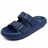 Waysoland Cozyslides Original Damen Herren,Wolkenschuhe Damen Sandalen Wolken mit Verstellbaren Schnallen Rutschfest Schnell Trocknend Super Bequeme Dicke Sohle Airfoot(Blau,42/43 EU)