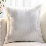 Kissenbezug 80x80, 2er Set,Sofa Kissenbezüge 65x65,Kord Zierkissenbezug Dekokissen Sofakissen Bezug Groß Kissenhülle Dekorative Weiche Zierkissenbezüge Kissen Bezug(Creme,45x45 cm)