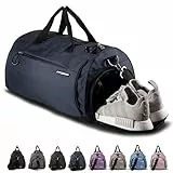 Fitgriff® Sporttasche & Reisetasche für Damen und Herren - mit Schuhfach & Nassfach - Tasche für Sport, Fitness & Reisen - Trainingstasche, Gym Bag (Navy Blue, 48 x 26 x 25 cm (Small))