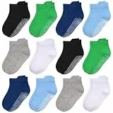 HYCLES Stoppersocken Kinder - 12 Paar ABS Socken für Baby, Jungen, Mädchen 0-7 Jahre - Antirutsch Kleinkind Socken 5-7 Jahre