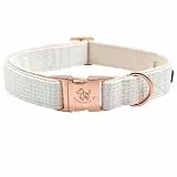 Elegant little tail Hundehalsband - Fischgräten-Hundehalsband Weiß Weiches Langlebiges Hundehalsband Verstellbares Hundehalsband für Kleine Mittlere Große Hunde