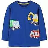 Jungen Langarmshirt Bagger Pullover 100% Baumwolle Kinder Truck Baumwolle Kinder Langarm T-Shirts 104