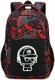 LEDAOU Schulrucksack Jungen Teenager Mädchen Schultaschen Kinder Rucksäcke Wasserdicht Leichtgewicht Schulranzen Groß für Schule Geschenke
