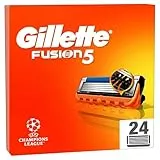 Gillette Fusion5 Rasierklingen, 24 ORIGINAL Ersatzklingen, Klingen für Herren mit Größerem Gleitstreifen für ein Sanftes Gleiten und 5 Klingen für eine Unglaublich Gründliche und Komfortable Rasur