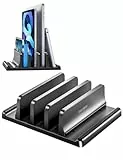 VAYDEER Vertikaler Laptopständer - Platzsparend & Verstellbar, 5-in-1, 3 Steckplätze, für MacBook, Notebook, iPad & Laptops bis 17,3 Zoll - Schwarz.