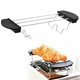 SOGHO Toaster Aufsatz Für Brötchen,Brötchenaufsatz Für Toaster,Toastständer Edelstahl,Oast Ständer,Toast Rack Faltbarer,Toasthalter Für Heißluftfritteuse,Toaster Aufsatz Für 2 Scheiben Toaster