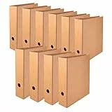 Original Falken 10er Pack Vegan-Ordner Pure Nature. Made in Germany. 8 cm breit DIN A4 Braun Aktenordner Briefordner Büroordner Pappordner Schlitzordner