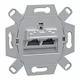 Schneider Electric Merten Universal-Anschluss-Einsatz, UAE-Buchse RJ45, Unterputz, 1-fach, 2-Anschlüsse, 8/8 Kat 6, IP20, Artikelnummer 465706
