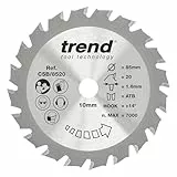 Trend Holz Kreissägeblatt, 85mm Durchmesser, 10mm Bohrung, 20 Zähne, HW, 1,6mm Schnittbreite, +14° Haken, CSB/8520