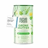 Grüne Mutter 2.0 - Das Original - Greens Shake - Akazienfaserpulver, Weizengras, Brennnessel, Mariendistel, Alfalfa, Chlorella und mehr - Smoothie Shake - 600g Pulver - Alpha Foods