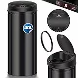 KESSER® Sensor Mülleimer ✓ Automatik ✓ Abfalleimer ✓ Abfall | EDELSTAHL | Farbe: Schwarz | Größe: 40 L
