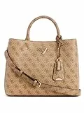 GUESS Damen Meridian Girlfriend Satchel Schulranzen, Griffe Oben, Latte-Logo