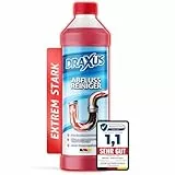 DRAXUS Profi Abflussreiniger (1,0L) I Extrem starker Rohrreiniger löst Haare, Essensreste & schwerste Verstopfungen I Beugt üblen Gerüchen vor