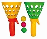 GÜNTHER FLUGSPIELE 1546 - Fangballspiel Mc Squeezy Click'n'Catch, ca. 10,5 cm, Geschicklichkeitsspiel mit 2 Fangbechern und 3 Bällen, für Kinder ab 4 Jahren, Ballspiel für drinnen und draußen