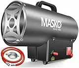 Masko® Gasheizgebläse Gasheizer Heizkanone Gasheizstrahler 15 KW Bauheizer Gas Heizgerät heizstrahler Heißluftgenerator inkl. Gasschlauch & Druckminderer Heizgebläse für handelsübliche Gasflaschen