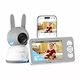 wansview Babyphone mit Kamera 2,4/5 GHz WLAN- 5' 1080P Video babyfone mit App, Baby Camera mit IR Nachtsicht, Automatische Verfolgung, Zwei-Weg-Audio, Temperatur- und Bewegungs-/Geräuscherkennung