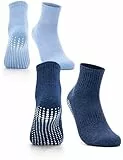 Occulto Damen Stoppersocken 80% Baumwolle 2-4 Paar (Modell: Madeleine) 2 Paar|Navy,Blau 39-42