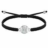 J.Endéar Handgemachtes Armband Buchstabe N Silber 925 für Damen Mädchen, Geflochtenes filigranes verstellbares Armband Frauen, Geburtstagsschmuck Kommuniongeschenk