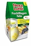 Nexa Lotte Fruchtfliegenfalle, dekorative Falle gegen Fruchtfliegen, Obst und Essigfliegen, 1 Falle mit 10 ml Lockstoff