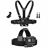 TEKCAM Action Kamera Zubehör Brustgurthalterung Stirnband Halterung Kit Kompatibel mit GoPro Hero 13/12/11/10/9/8/7/Akaso EK7000/DJI Osmo Action 5 Pro/4 /APEXCAM/Surfola/Jadfezy