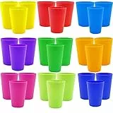 WAIZHIUA 27 Stück Bunte Plastikbecher Wiederverwendbare │ 260ml Trinkbecher Plastik in 9 Farben │ Mehrweg Kunststoff Becher Set │ für Kinder Küche Partys im Freien Picknicks Grillen Camping Reisen