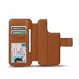 Sena iPhone 14iPhone 14 Pro Hülle mit Kartenhalter Herren Damen Premium Vollnarbenleder Wallet Wrap für iPhone 1414 Pro 6,1 Zoll Apple iPhone Hülle mit stoßfestem TPUSchutz, Hellbraun (SXD11406US)